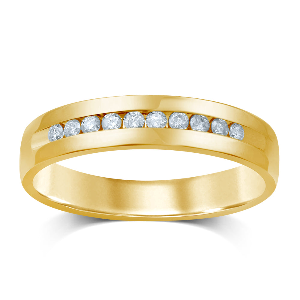 14K Yellow Gold Magnifcnet 0.25Ct Diamond Band