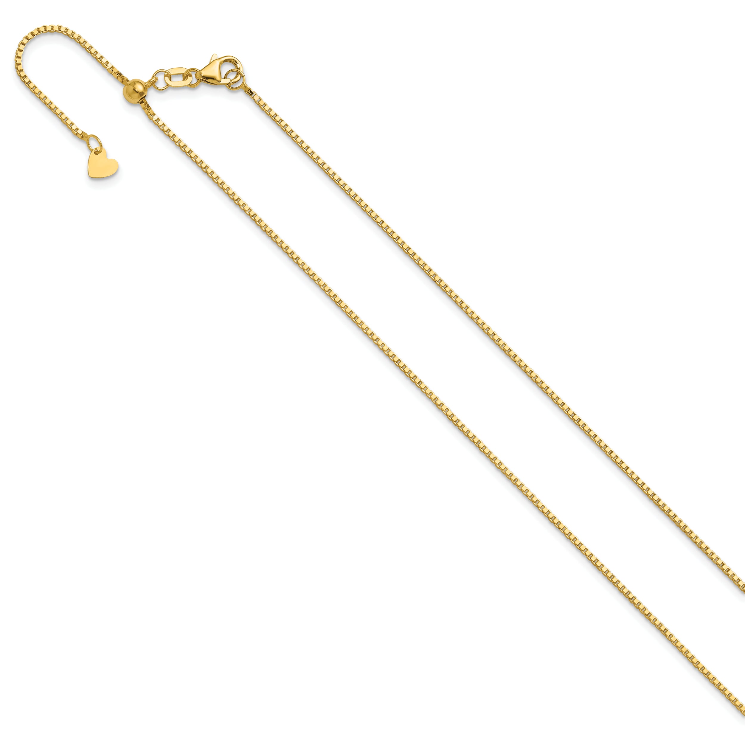 14K Polished Adjustable Box Chain Anklet