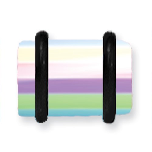 Acrylic Uv Sensitive Layered Plug W 2 Black O-Rings 0G (8.2Mm) 1/2 (13M