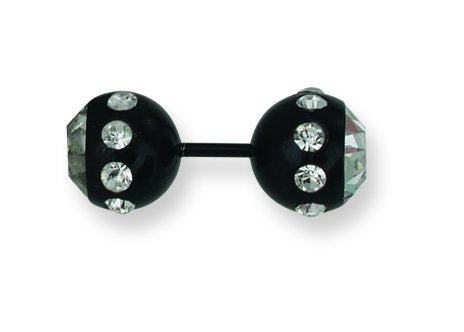 316L Srg Gr Sstl 10Mm Clr Cz Ends Cheater Plug