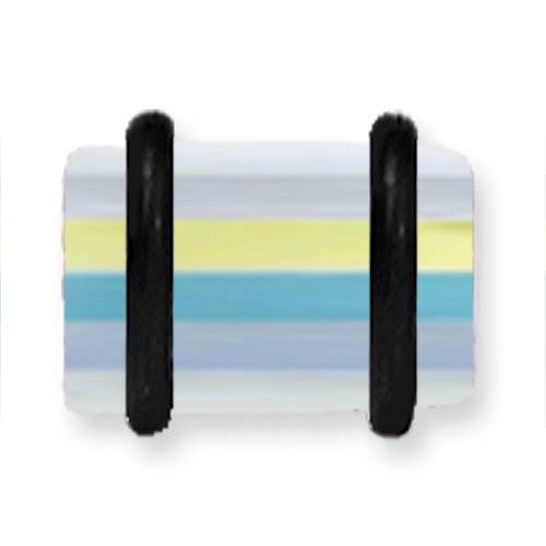 Acrylic Uv Sensitive Layered Plug W 2 Black O-Rings 0G (8.2Mm) 1/2 (13M