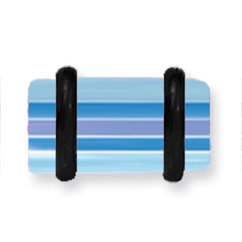 Acrylic Uv Sensitive Layered Plug W 2 Black O-Rings 2G (6.5Mm) 1/2 (13M