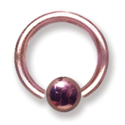 14G (1.6Mm) 5/16 (8Mm) Long W/ 4Mm Ball Dark Pink Titanium 14G (1.6Mm)