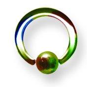 14G (1.6Mm) 5/16 (8Mm) Long W/ 4Mm Ball Rainbow (Zr-Ds09) 14G (1.6Mm) 5