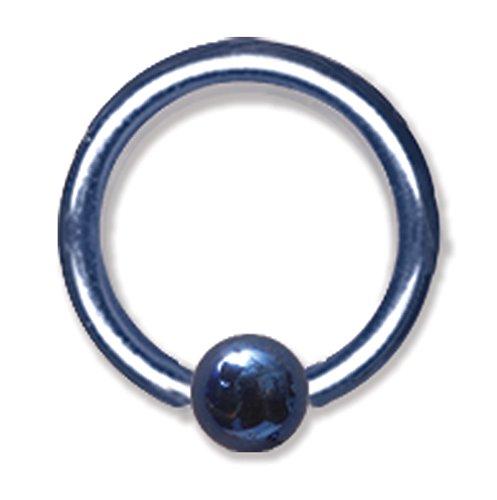 14G (1.6Mm) 3/8 (10Mm) Long W/ 4Mm Ball Cobalt Blue Titanium 14G (1.6Mm