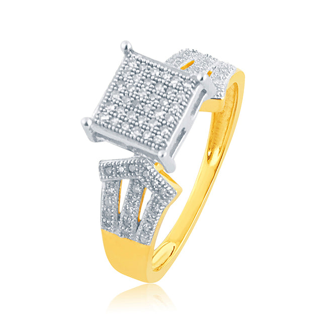 10K Yellow 0.25Ct D-Micropave Ring
