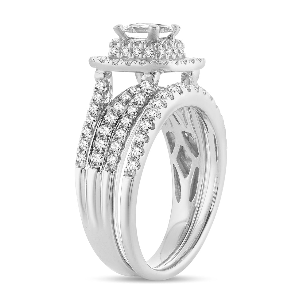 14K White Gold Magnifcnet 1.50Ct Diamond Bridal Ring