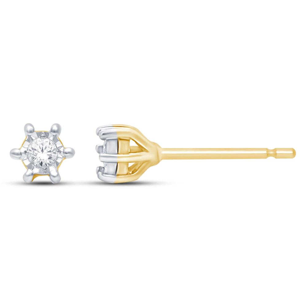 10K Yellow Gold Beautiful 0.05Ct Diamond Earring.
