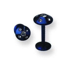 316L Srg Gr Sstl 16G 5/16In.4Mm 5-Clear Czs Blue Cone Labret