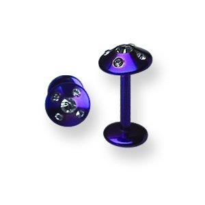 316L Srg Gr Sstl 16G 5/16In.5Mm 5-Clr Czs Ttpurp Cone Labret