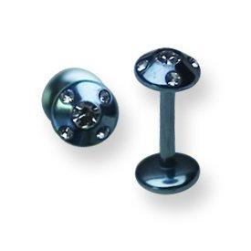 316L Srg Gr Sstl 16G 5/16In.5Mm 5-Clr Czs Ltblue Cone Labret