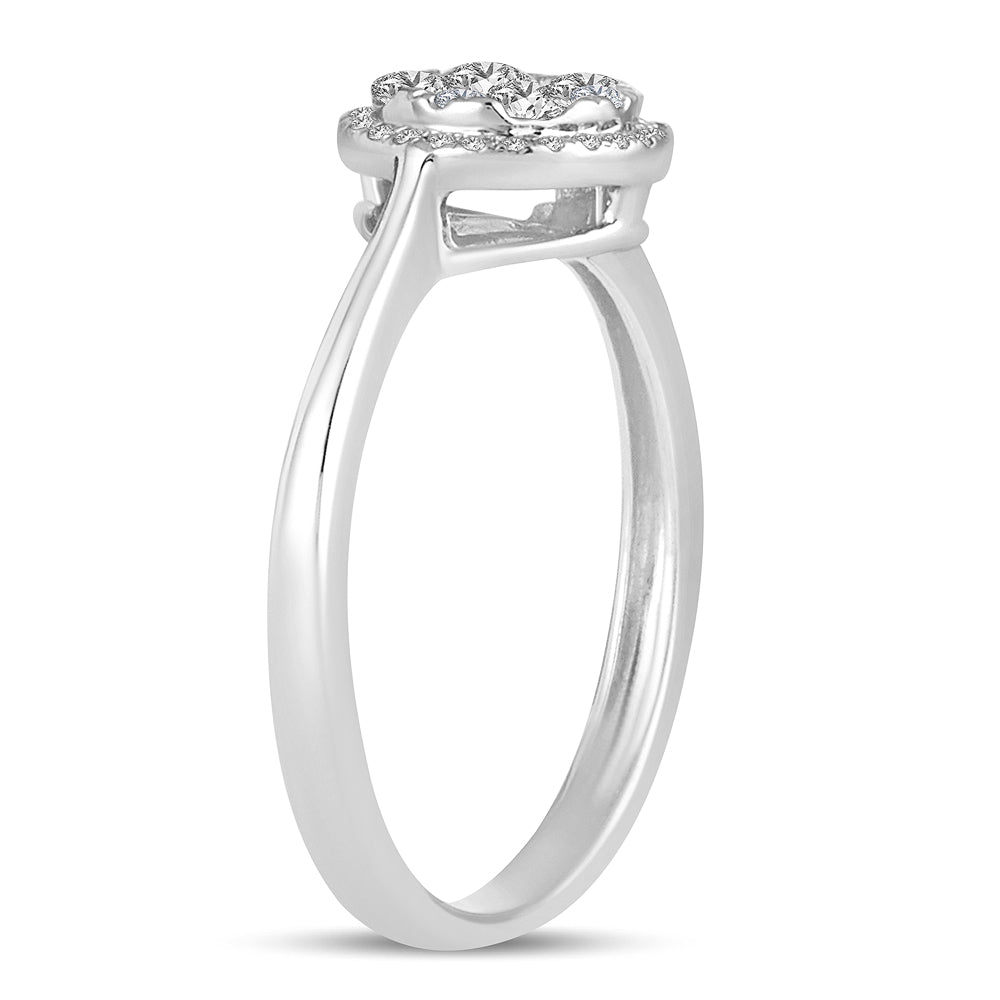 14K White Gold Elegant 0.48Ct Diamond Ring