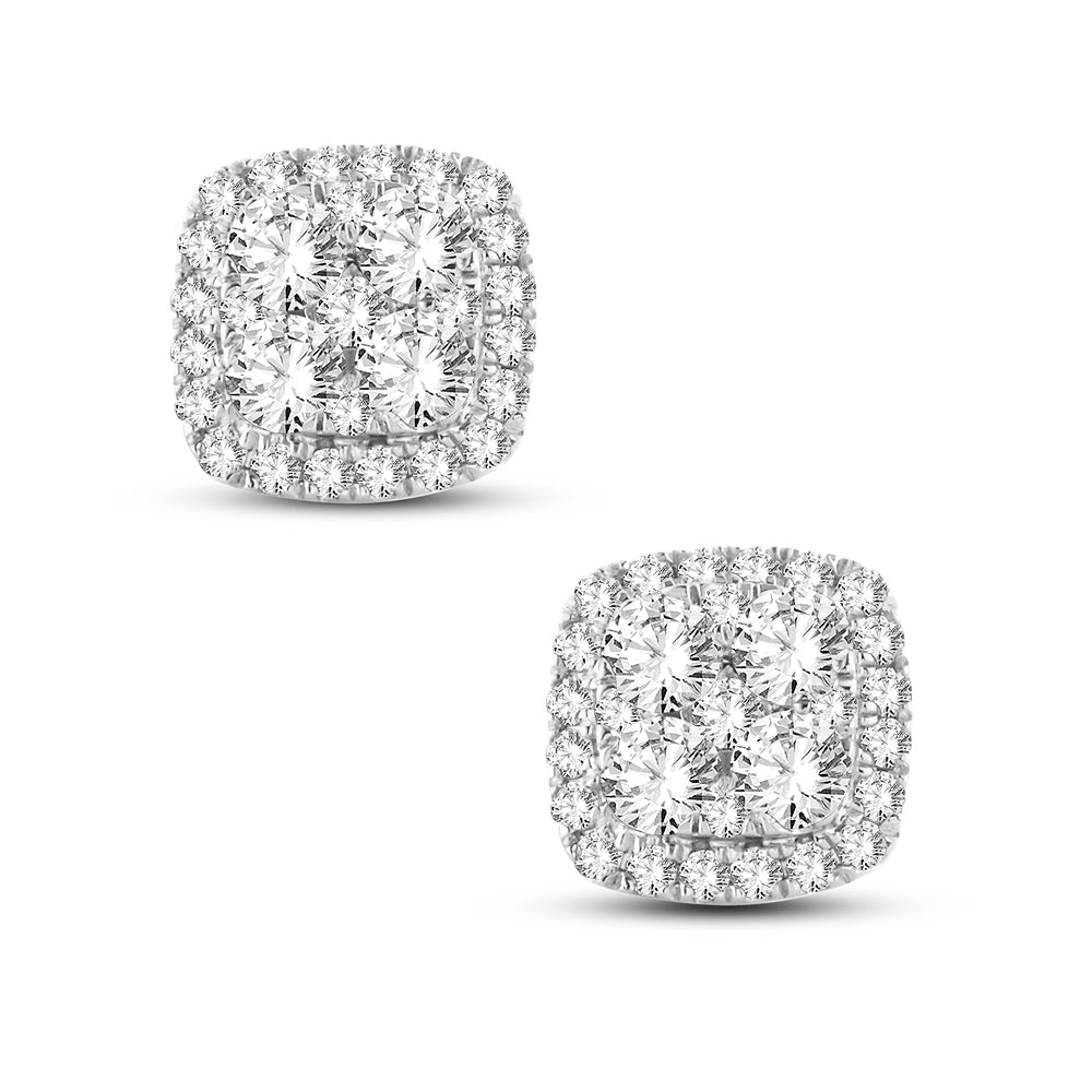 14K White Gold Gorgeous 1.00Ct Diamond Earr