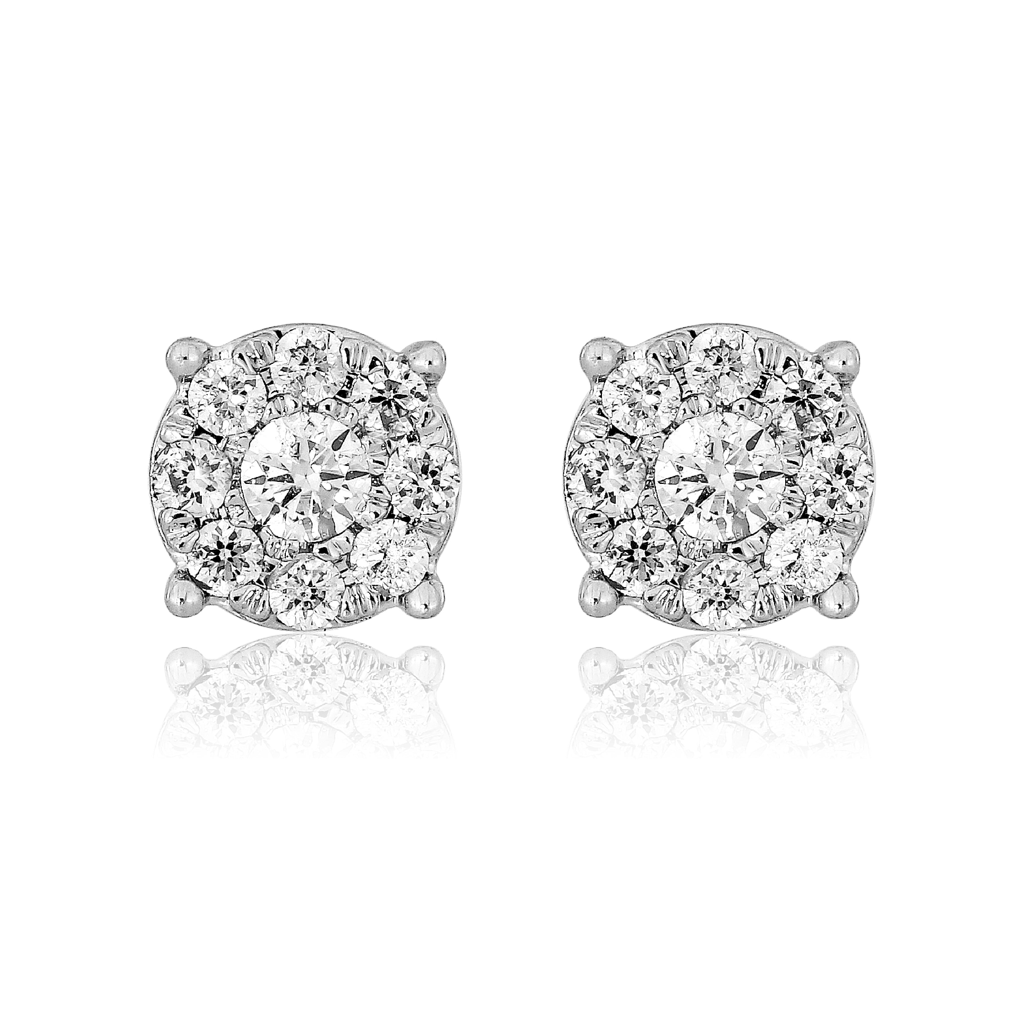 14K White Gold Gorgeous 0.50Ct Diamond Earring