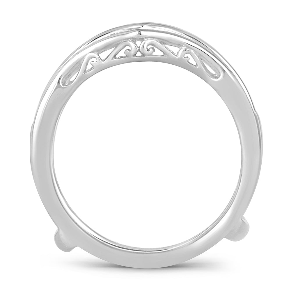 14K White Gold Exquisite 0.38Ct Diamond Ring Guard
