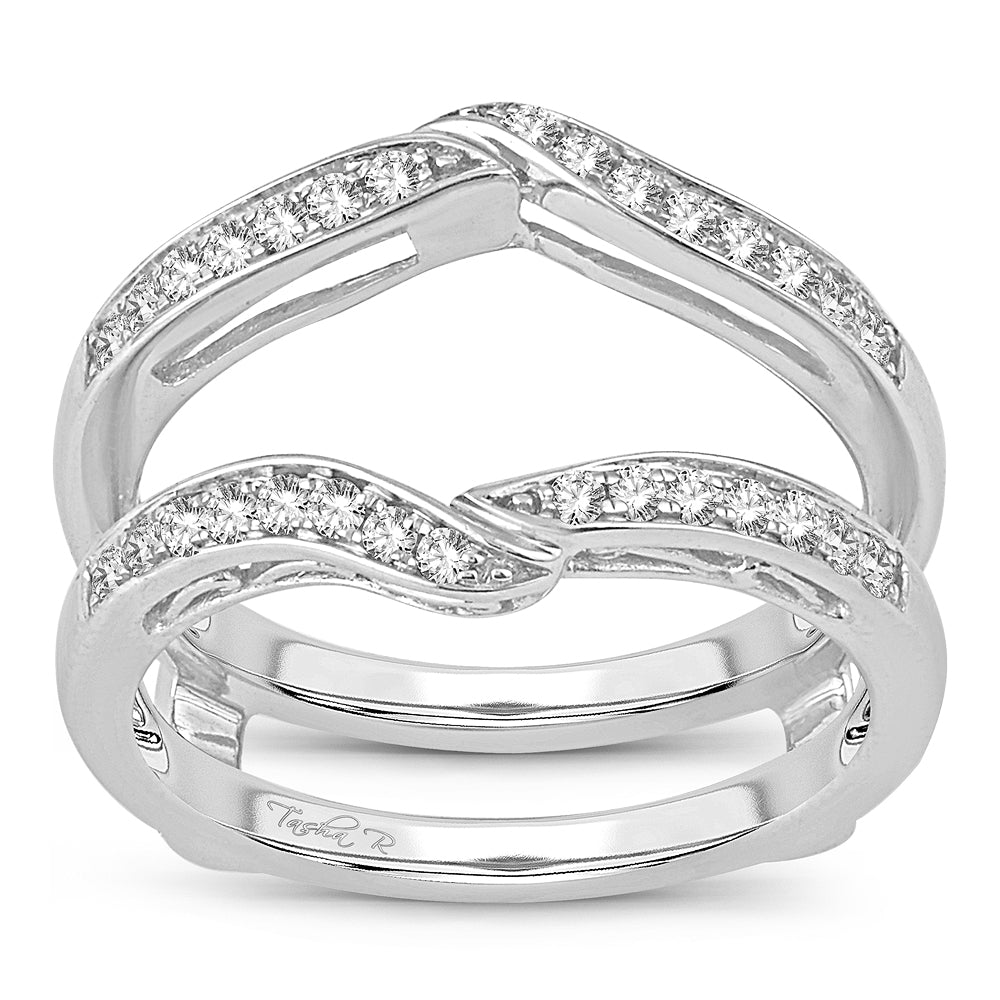 14K White Gold Gorgeous 0.33Ct Diamond Ring Guard