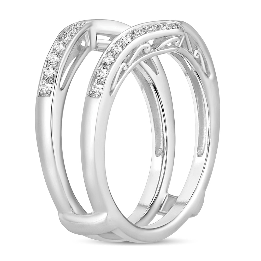 14K White Gold Gorgeous 0.33Ct Diamond Ring Guard
