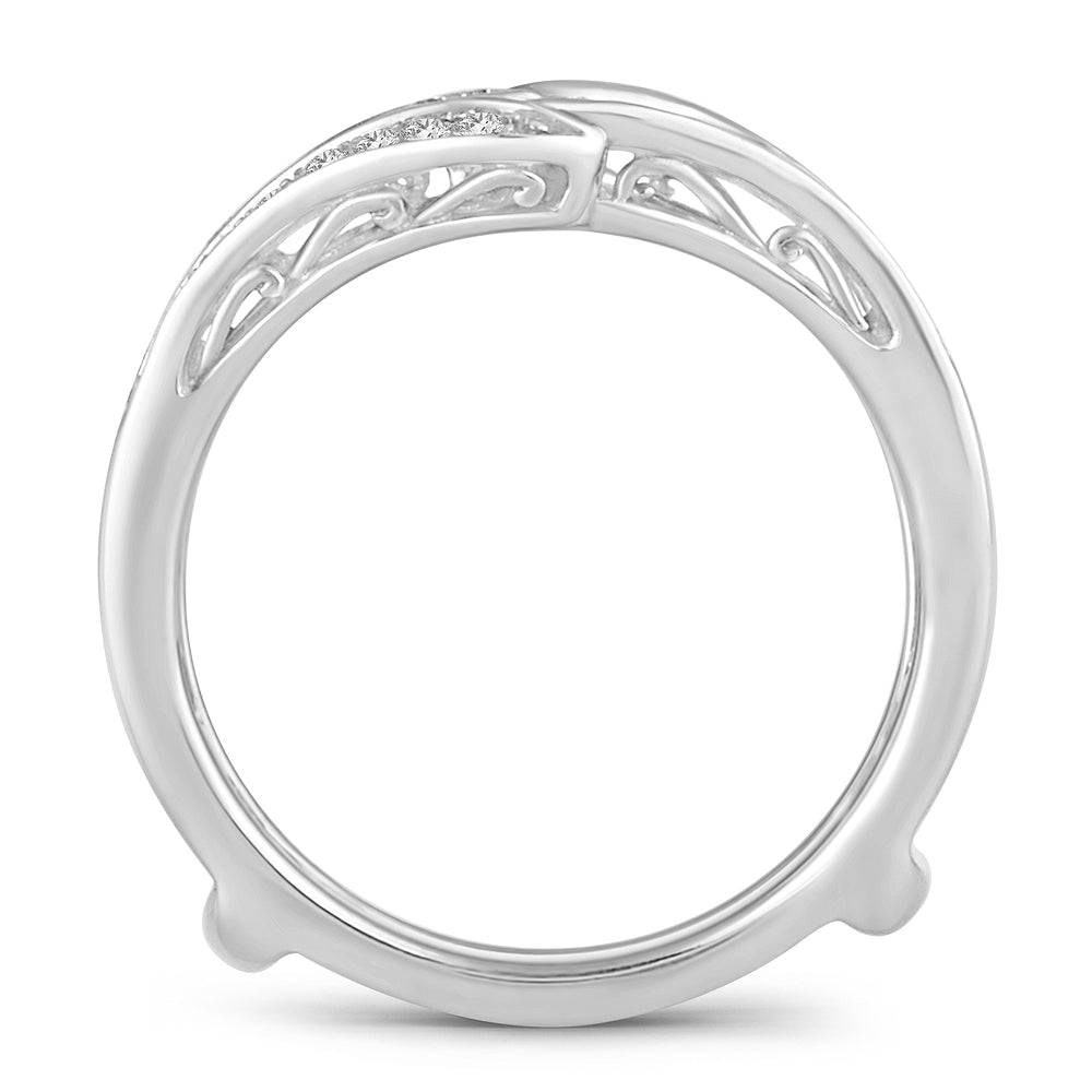 14K White Gold Gorgeous 0.33Ct Diamond Ring Guard