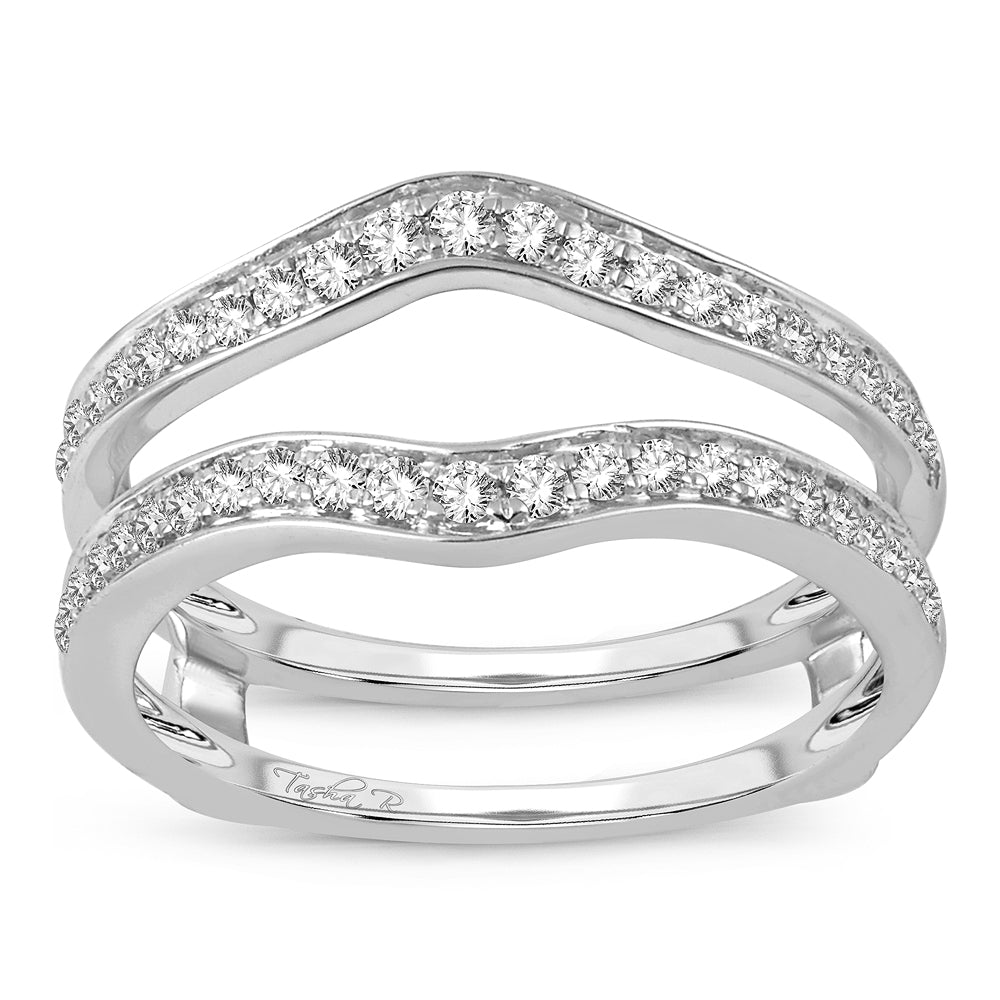 14K White Gold Gorgeous 0.40Ct Diamond Ring Guard