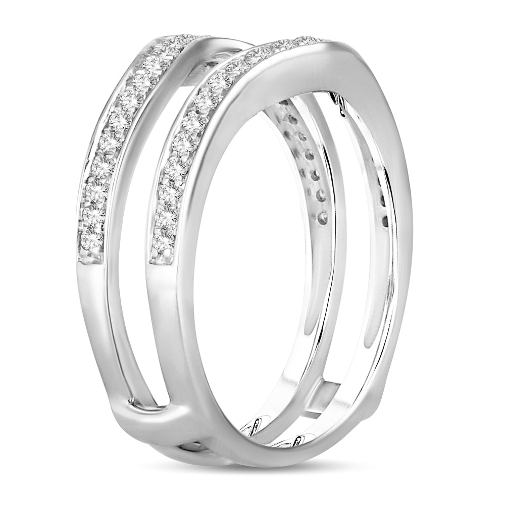 14K White Gold Gorgeous 0.40Ct Diamond Ring Guard