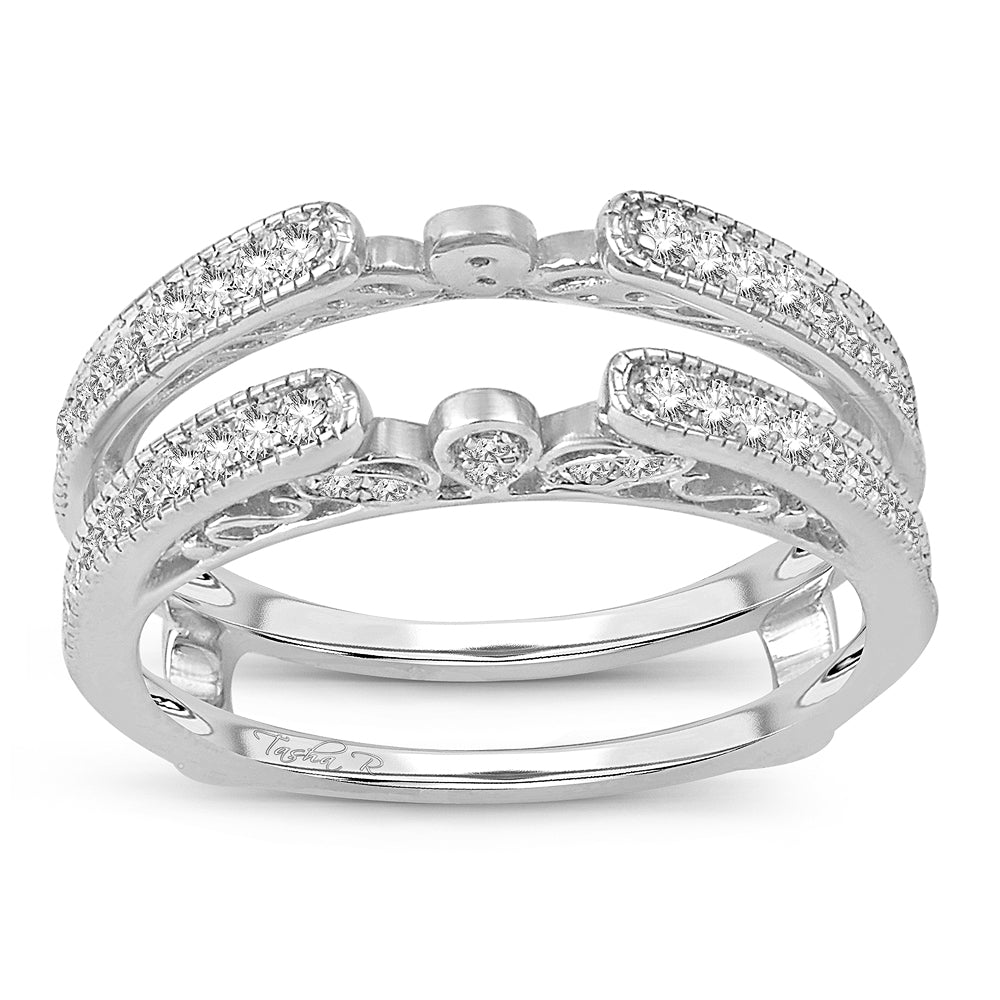 14K White Gold Beautiful 0.34Ct Ring Guard