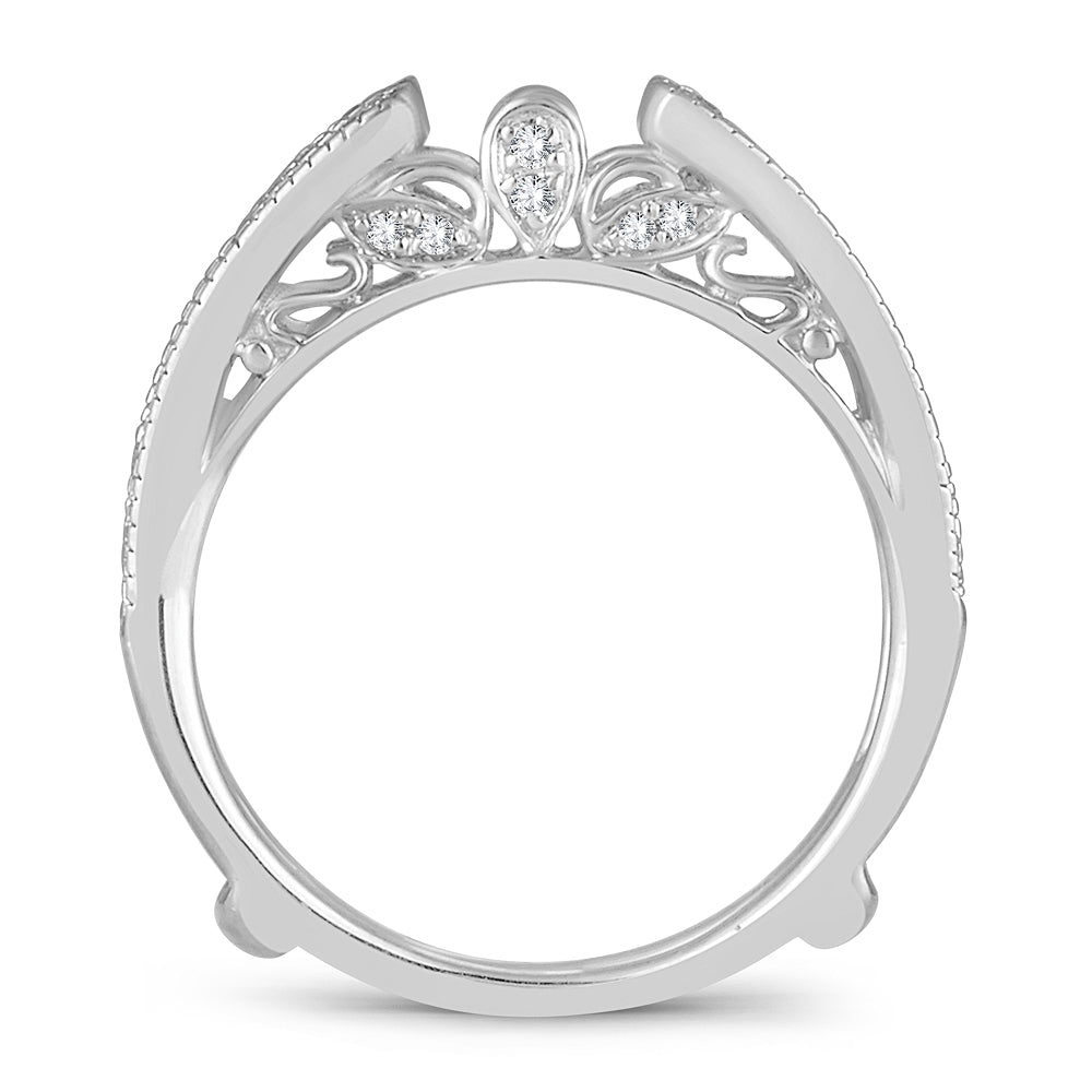 14K White Gold Beautiful 0.34Ct Ring Guard