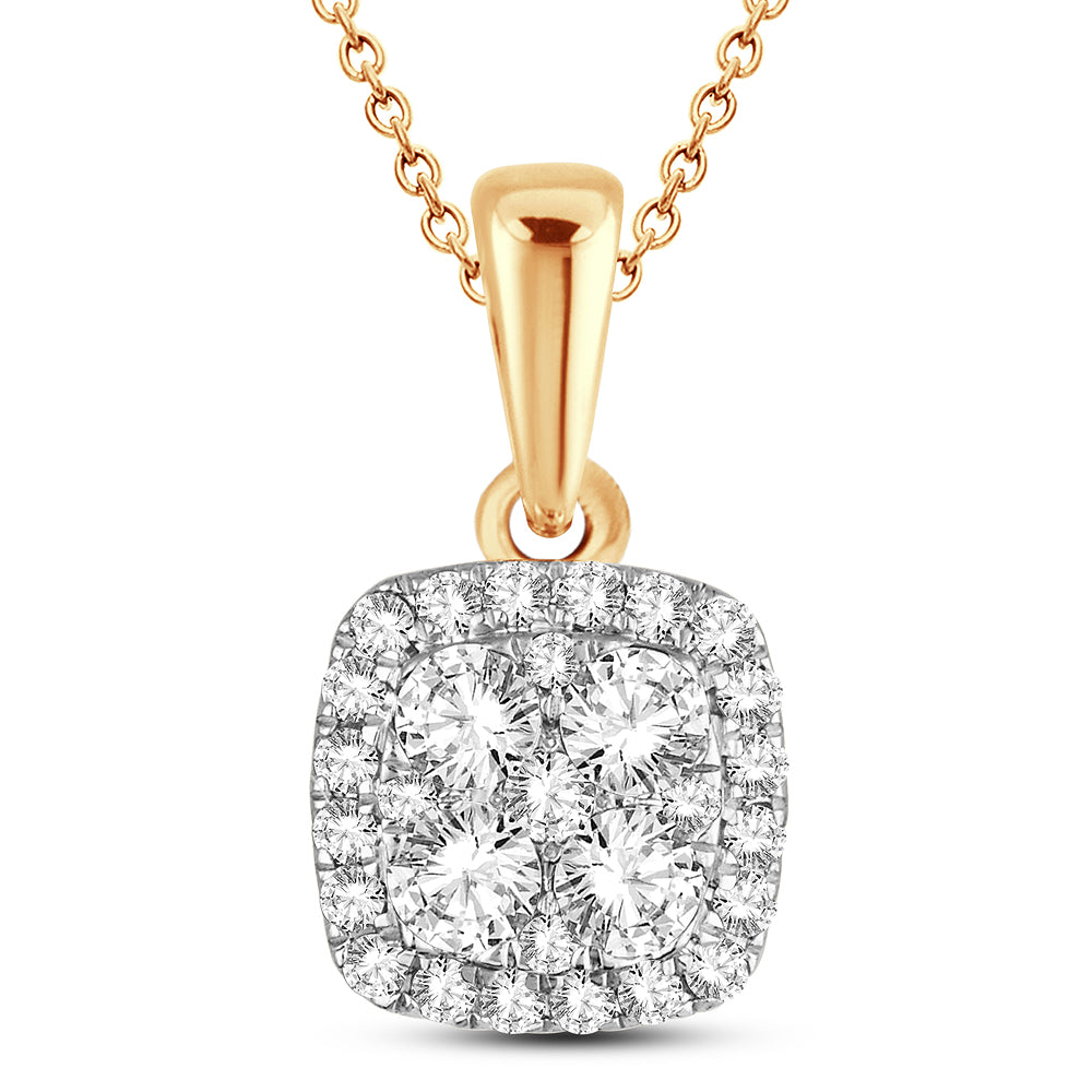 14K Yellow Gold Magnifcnet 0.50Ct Diamond Pendant (Chains Sold Separately)