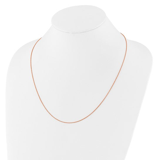 14K Rose Gold Adjustable 1Mm Wheat Chain