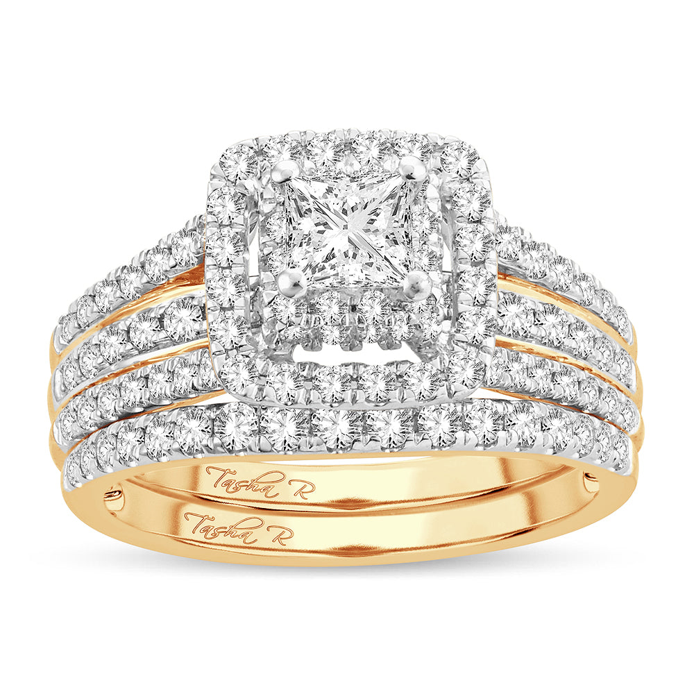 14K Yellow Gold Dazzling 1.50Ct Diamond Bridal Ring