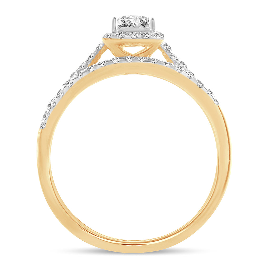 14K Yellow Gold Dazzling 1.00Ct Diamond Bridal Ring
