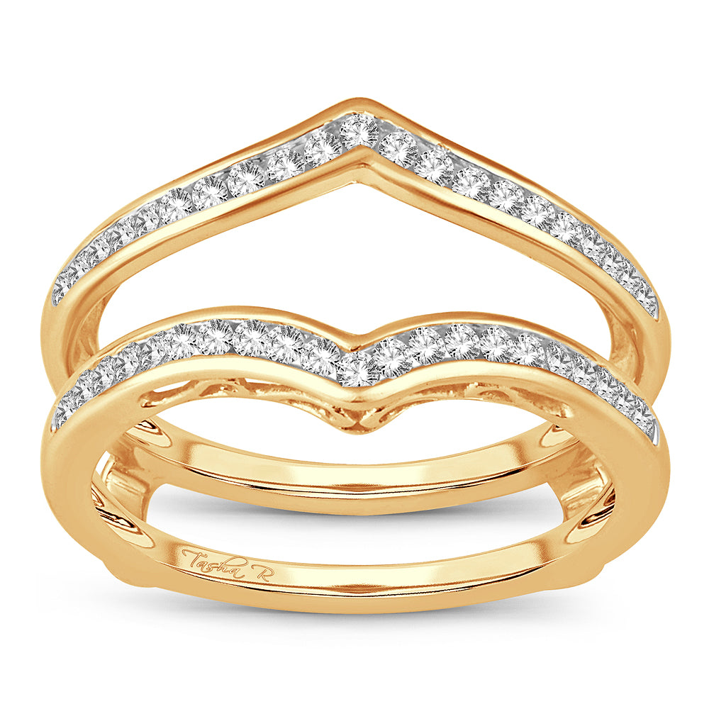 14K Yellow Gold Beautiful 0.38Ct Diamond Ring Guard