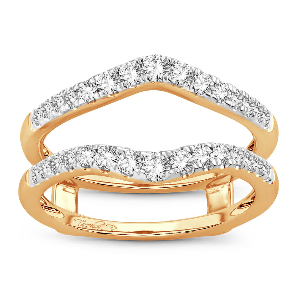 14K Yellow Gold Elegant 0.50Ct Diamond Ring Guard