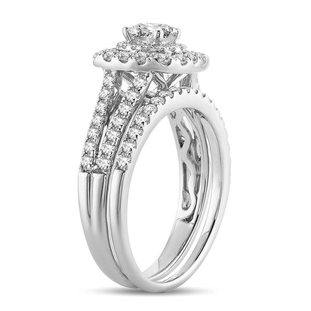 14K White Gold Gorgeous 1.40Ct Diamond Bridal Ring