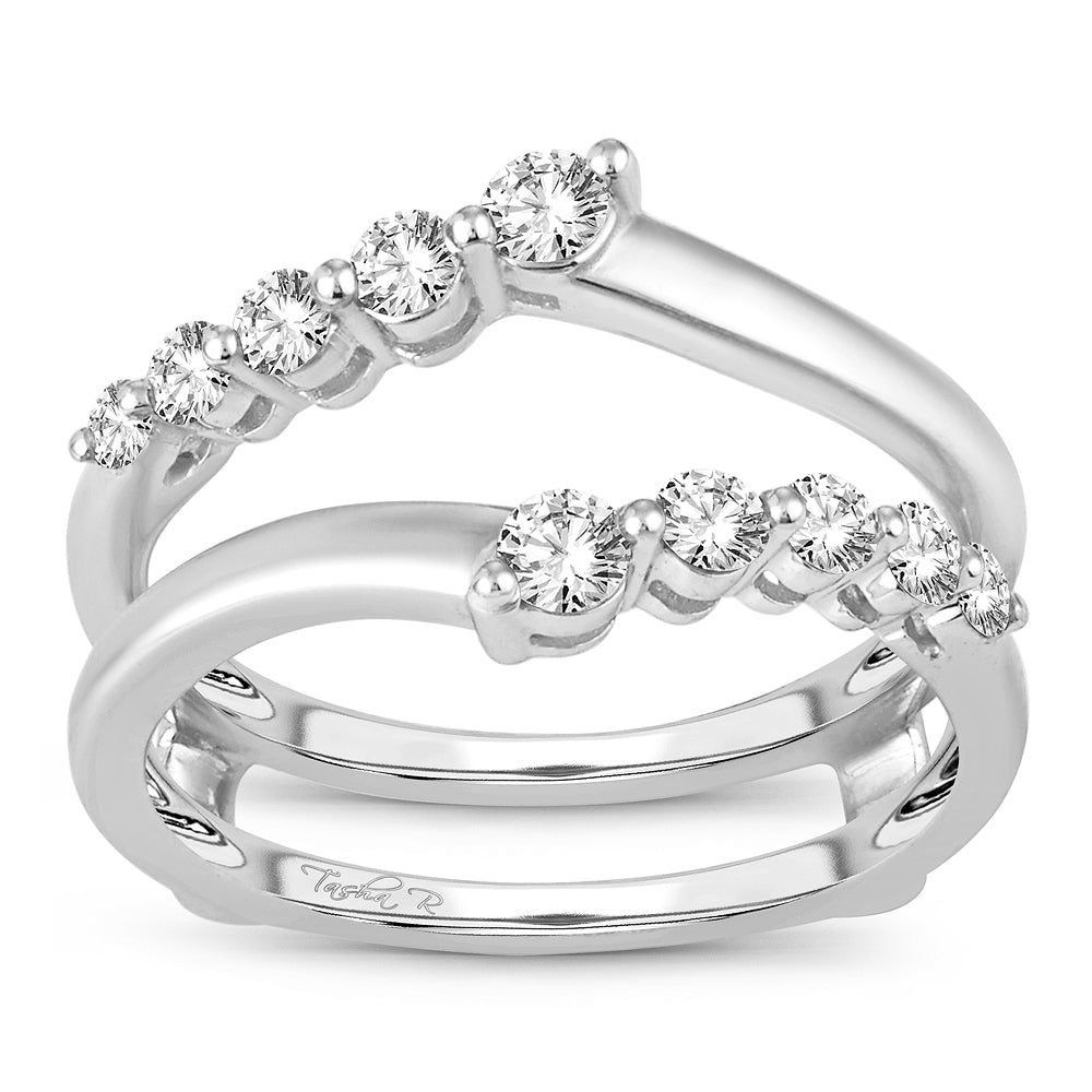 14K White Gold Gorgeous 0.50Ct Diamond Ring Guard