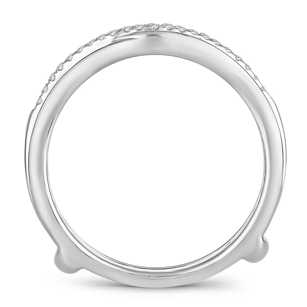 14K White Gold Exquisite 0.34Ct Diamond Ring Guard