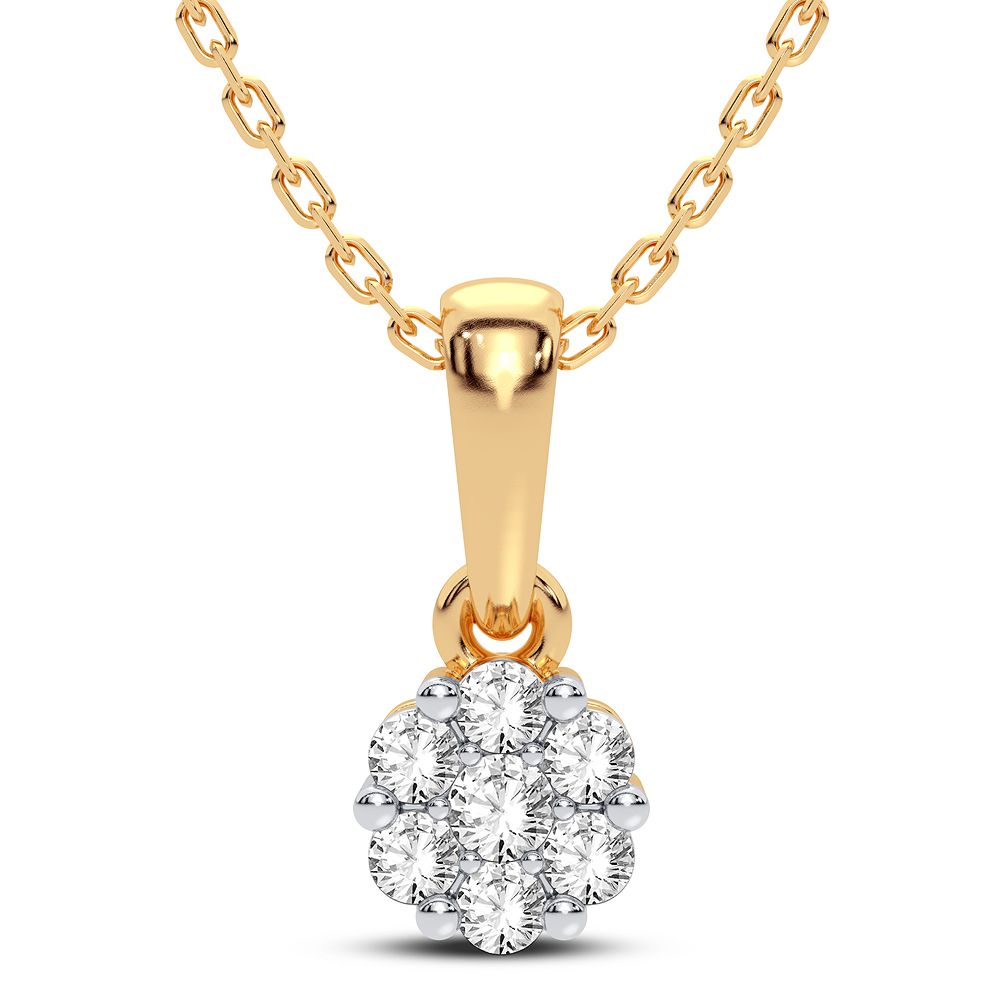 14K Yellow Gold Dazzling 0.15Ct Diamond Pendant (Chains Sold Separately)