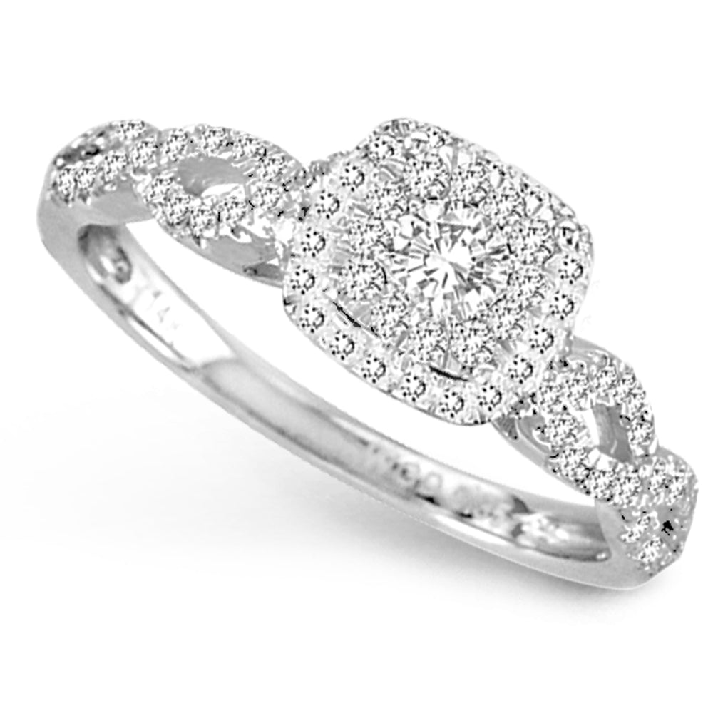 14K White Gold Dazzling 0.35Ct Diamond Ring