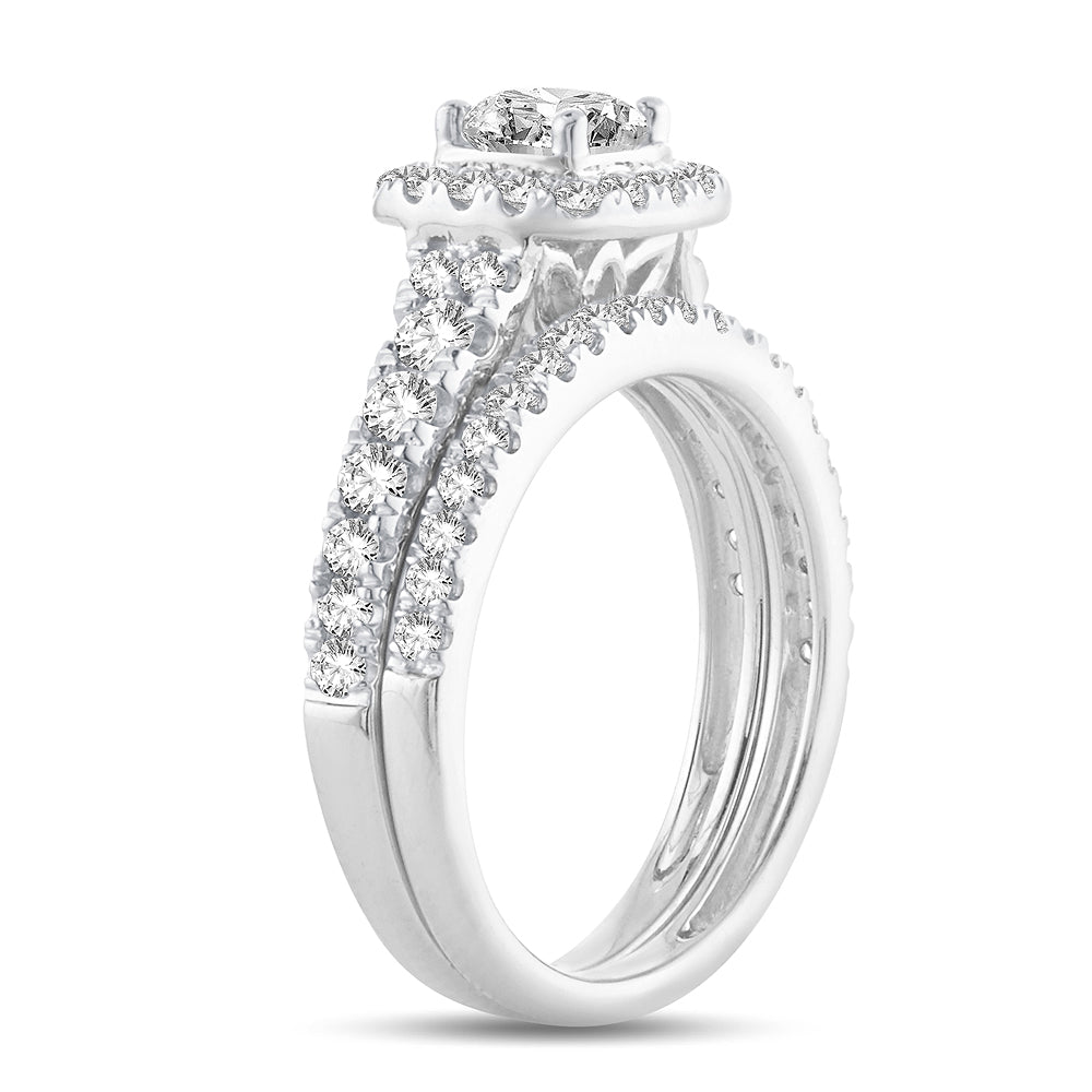 14K White Gold Gorgeous 1.00Ct Diamond Bridal Ring