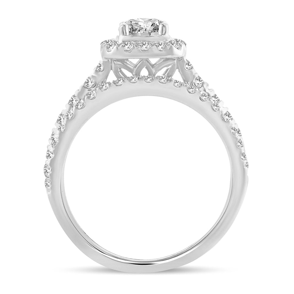 14K White Gold Gorgeous 1.00Ct Diamond Bridal Ring