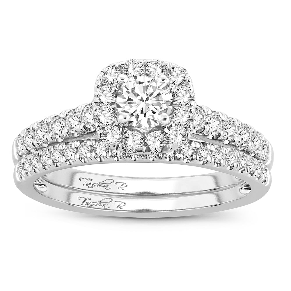 14K White Gold Exquisite 1.00Ct Diamond Bridal Ring