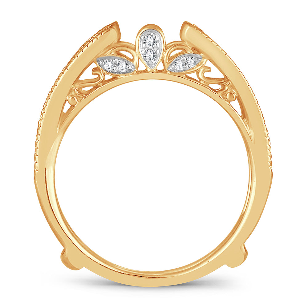 14K Yellow Gold Beautiful 0.34Ct Diamond Ring Guard