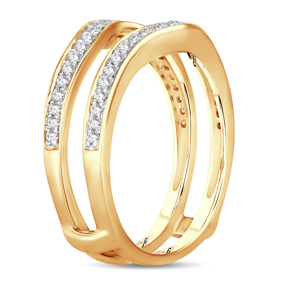 14K Yellow Gold Elegant 0.40Ct Diamond Ring Guard