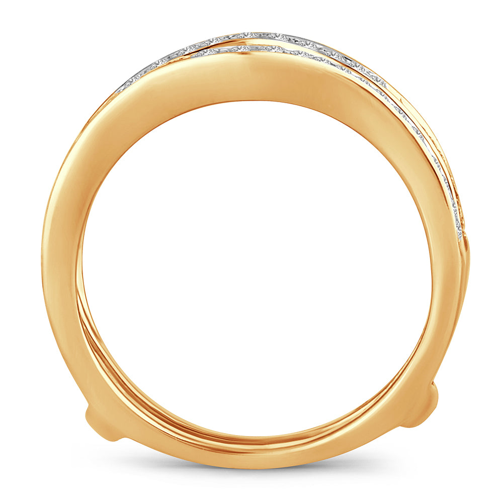 14K Yellow Gold Elegant 0.40Ct Diamond Ring Guard