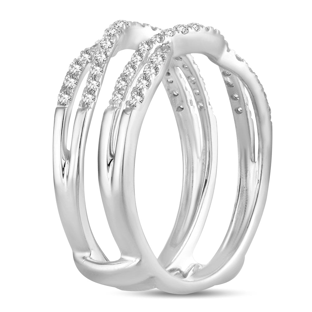 14K White Gold Gorgeous 0.33Ct Diamond Ring Guard