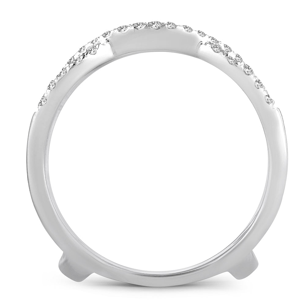 14K White Gold Gorgeous 0.33Ct Diamond Ring Guard