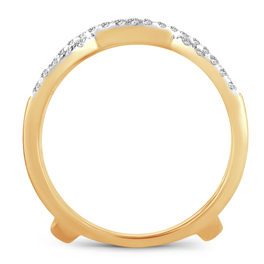 14K Rose Gold Exquisite 0.33Ct Diamond Ring Guard