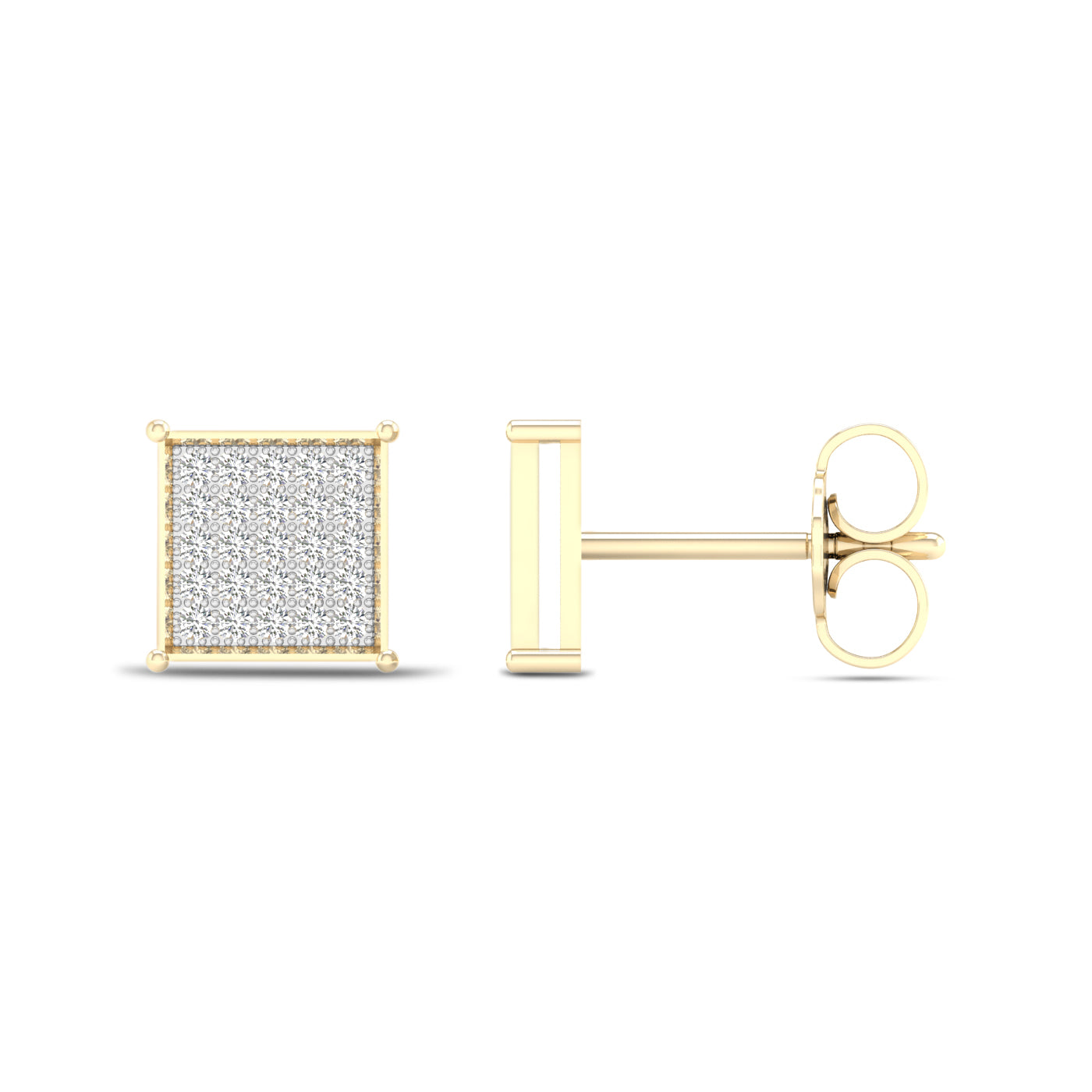 10K Yellow Gold Beautiful 0.15Ct Diamond Earring