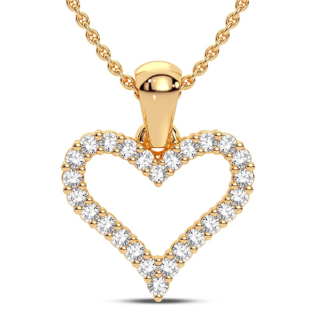 10K Yellow Gold Exquisite 0.16Ct Diamond Pendant (Chains Sold Separately)