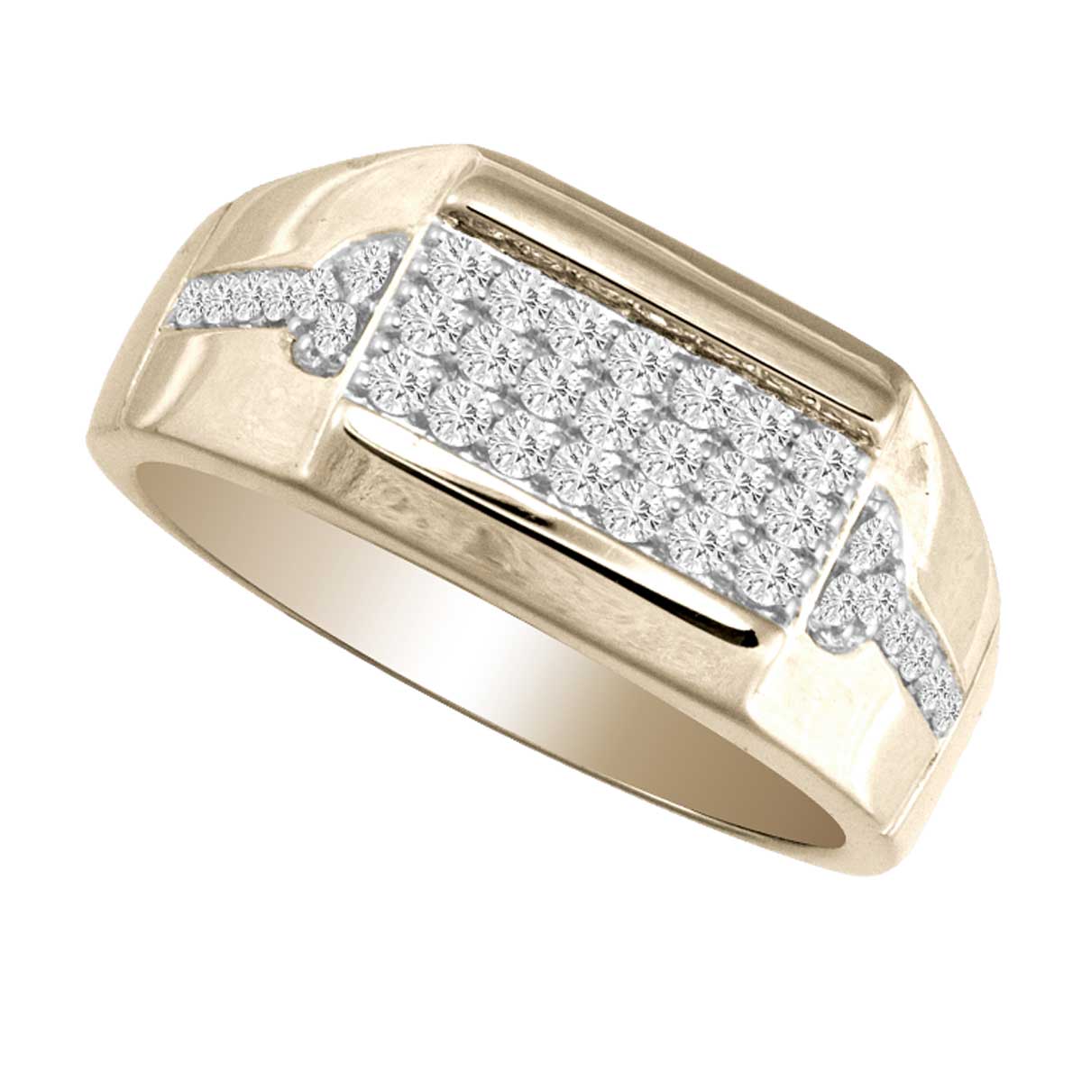 14K Yellow Gold Magnifcnet 0.50Ct Diamond Mens Ring