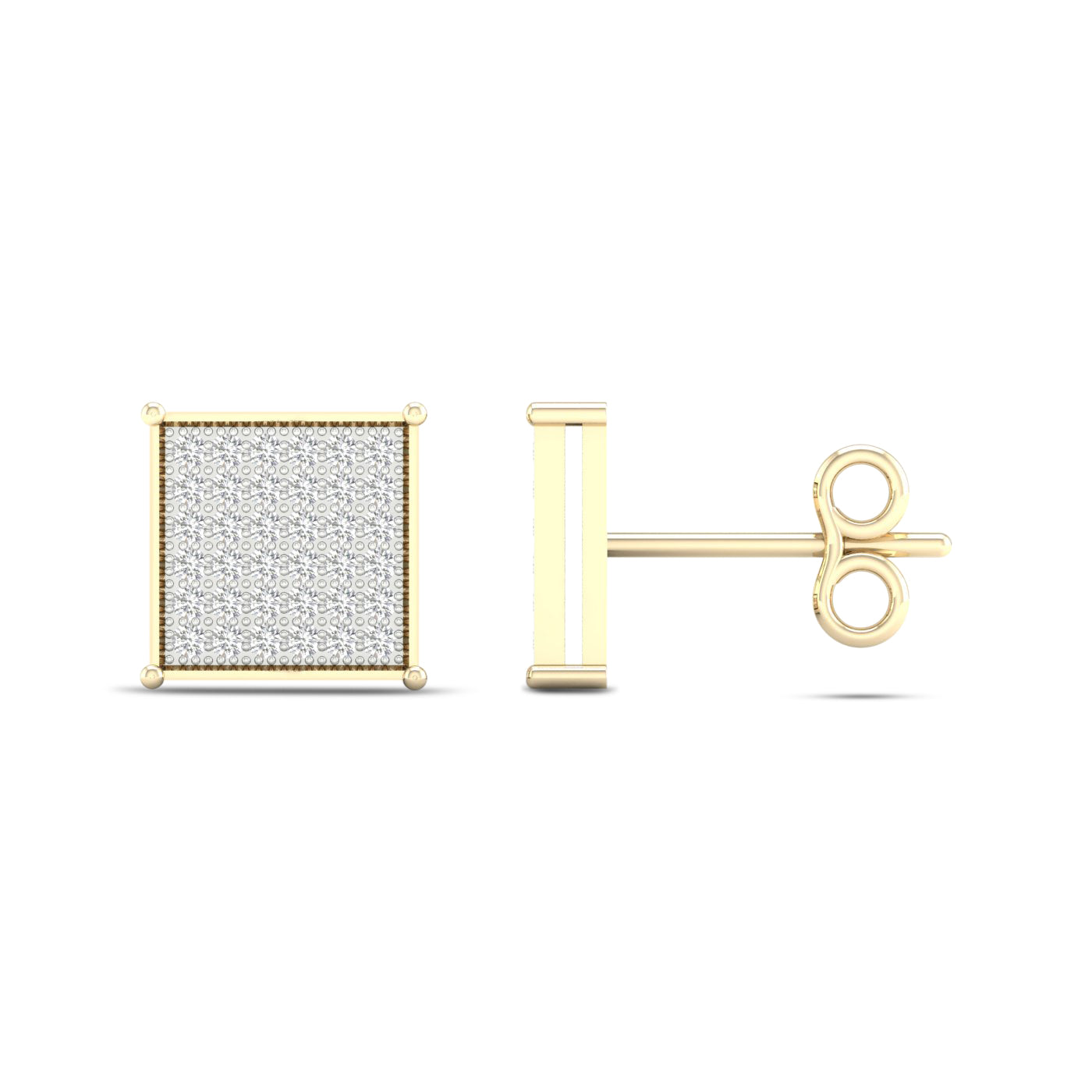 10K Yellow Gold Magnifcnet 0.25Ct Diamond Earring